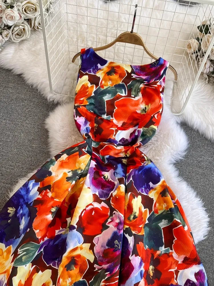 Spring Races Floral Tank Dress with Pockets