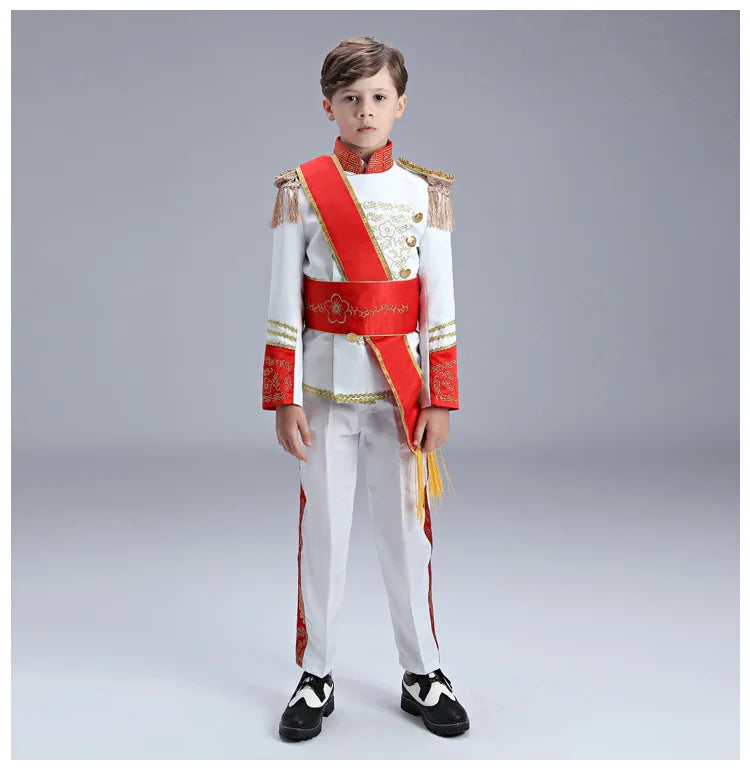 Royalty Prince Ceremonial English Military Jacket Costume Child Boys King Cosplay Fancy Dress
