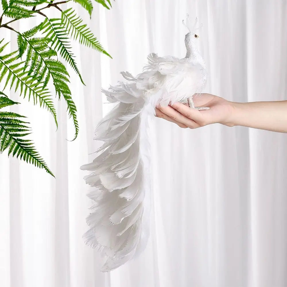 White Peacock Light Weight Christmas Tree Decoration