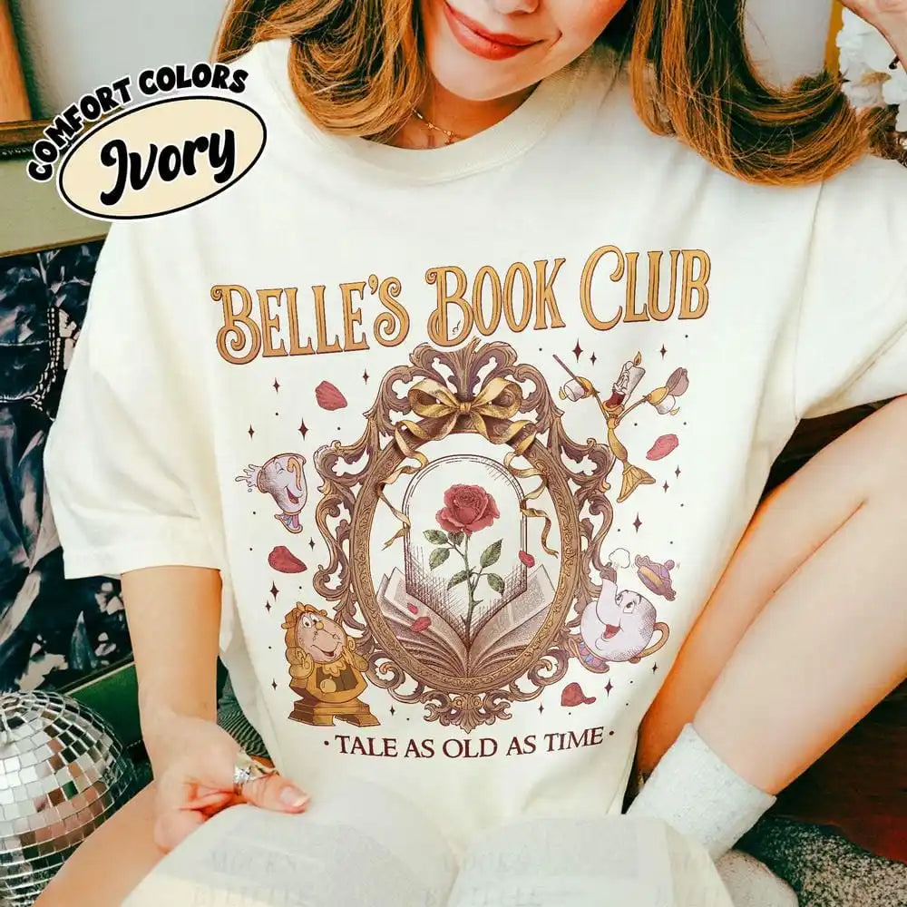 Belle’s Book Club T-Shirt Tale As Old As Time Book Lover Tee