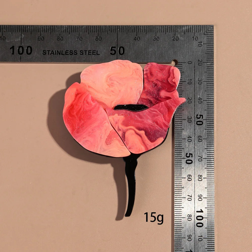 Rose Flower Acrylic Brooches