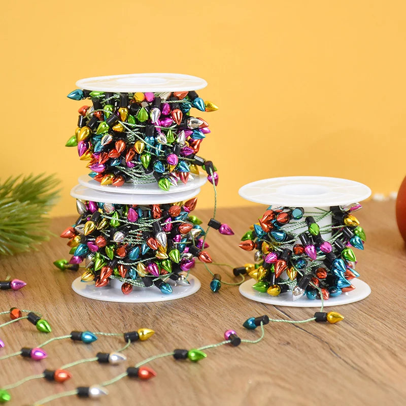 5M/roll Colourful Christmas Light Bulbs String Garland Christmas Decorations Xmas Tree Ornaments DIY Craft