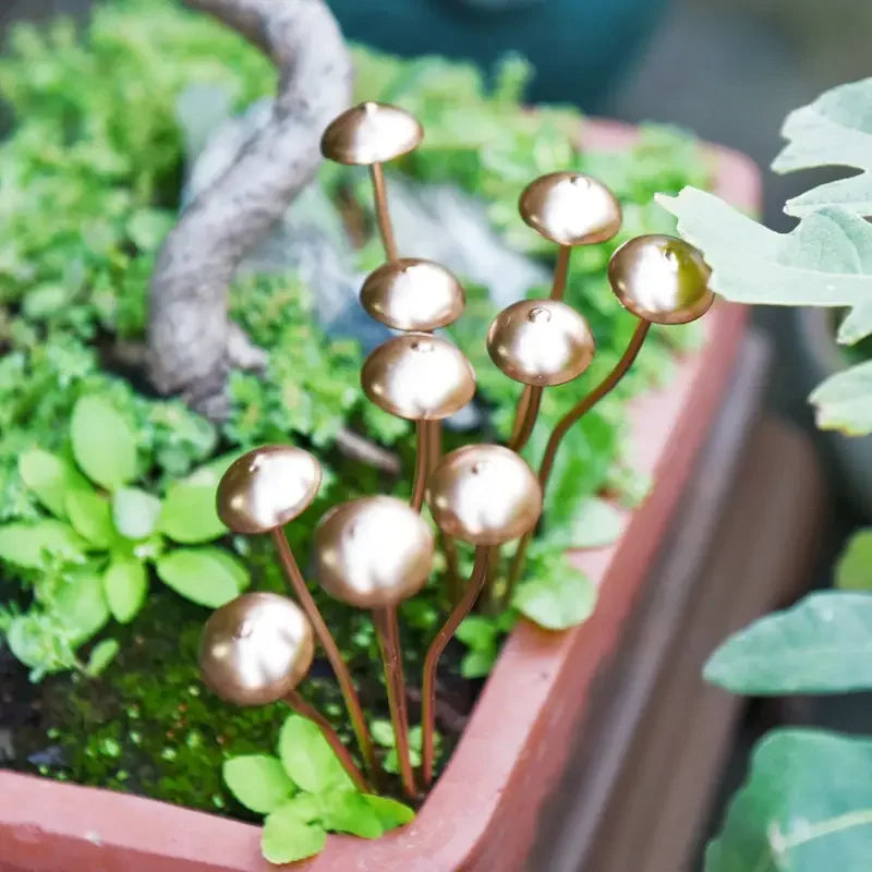 Mini Metal Mushrooms Decorative Garden Stakes