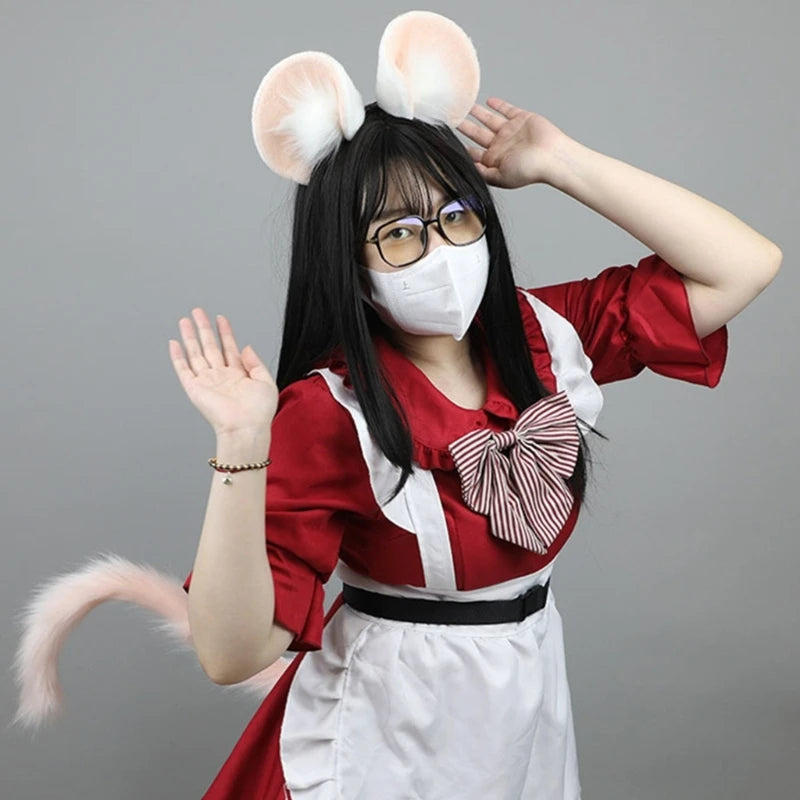 Plush Mouse Ears Headband Tea Party Mouse Costume