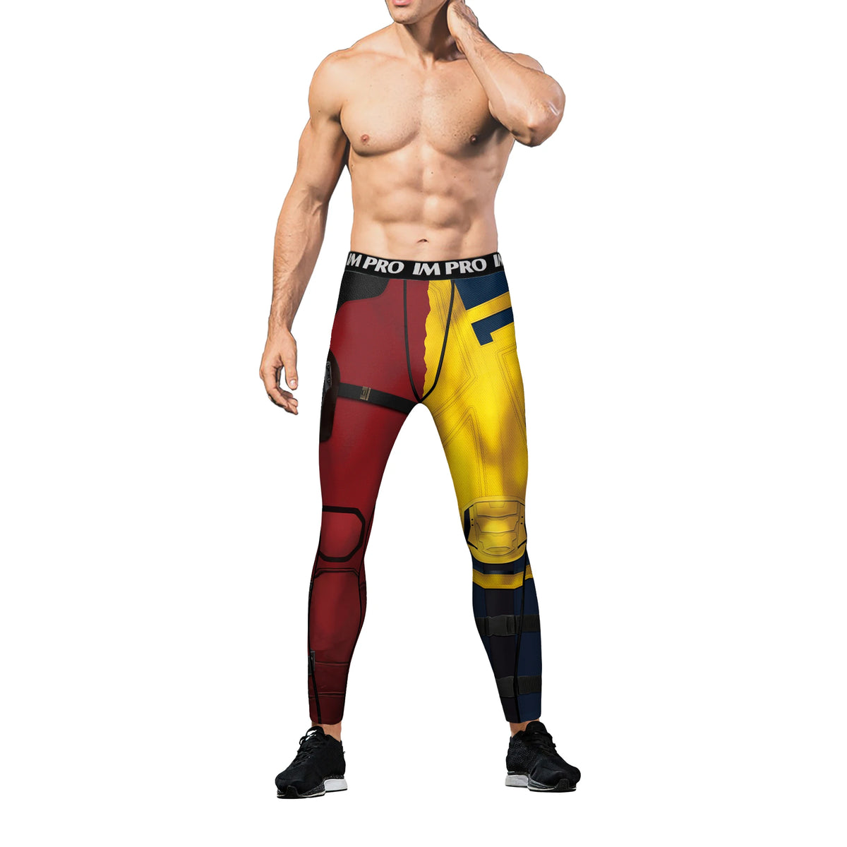 Wolverine Deadpool Men's Surf Compression Pants Tights Running Training Sport Fitness