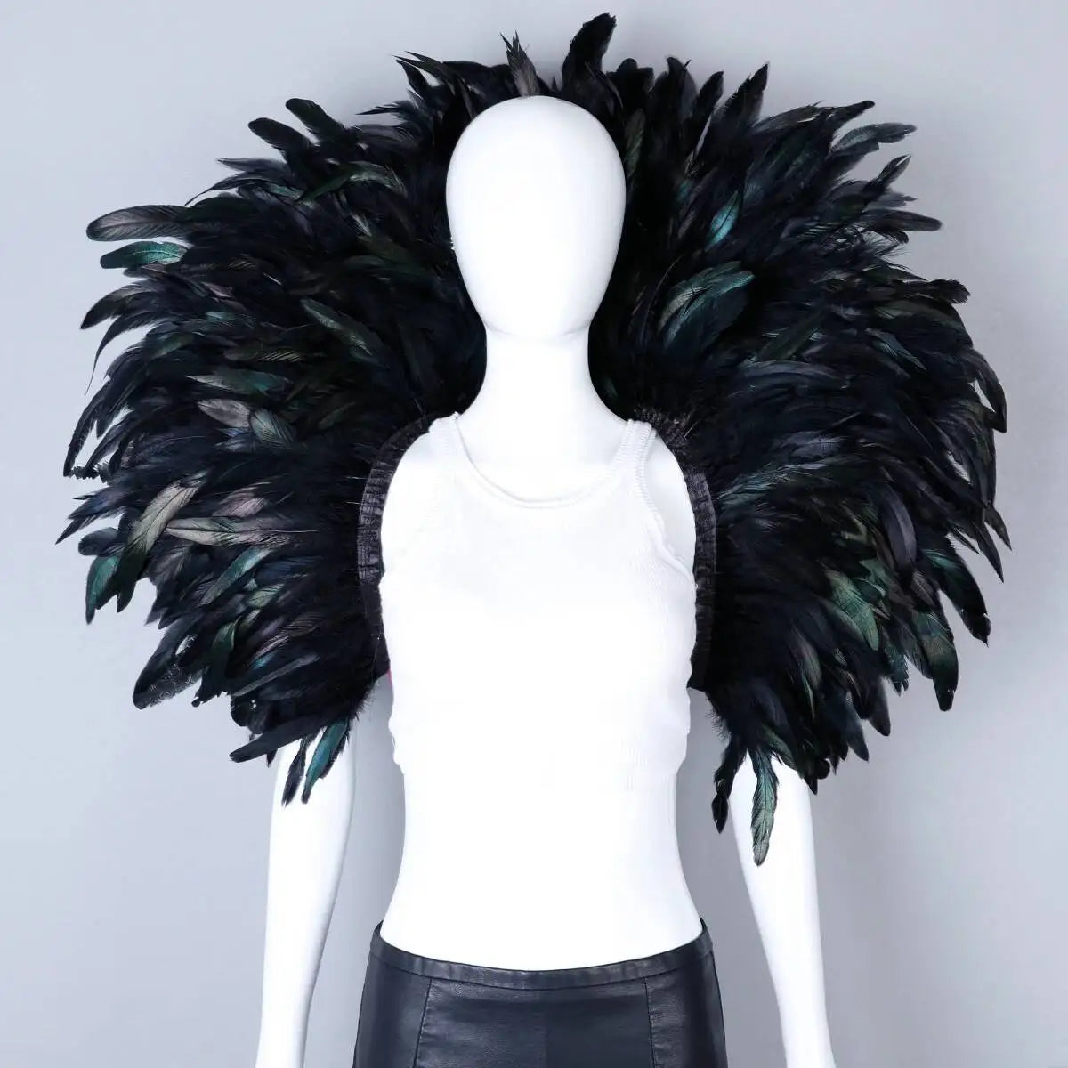 Rainbow Carnival Feather Cape Collar Shrug Mardi Gras Festival Wear