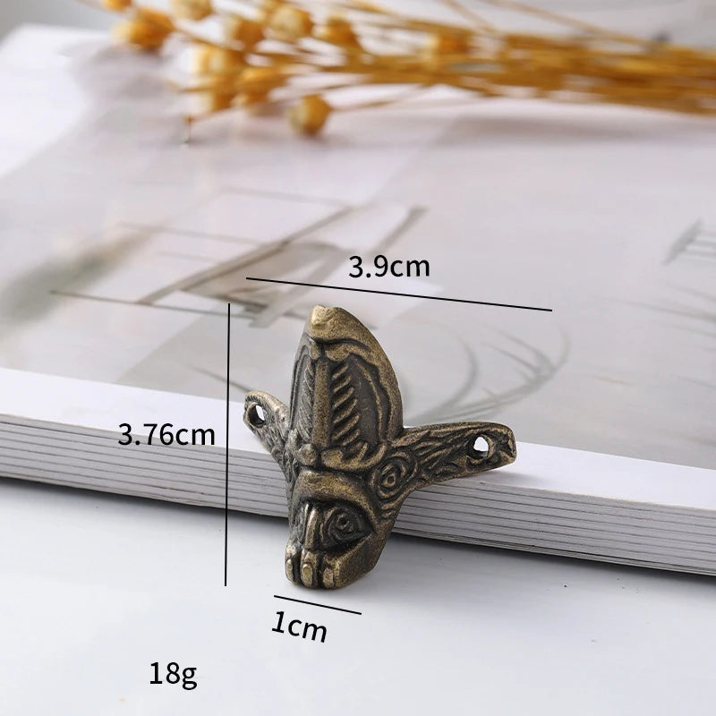 4Pcs Antique Wood Box Feet Leg Corner Protector Jewelry Gift Box Decorative Feet Metal Corner Bracket For Furniture Hardware