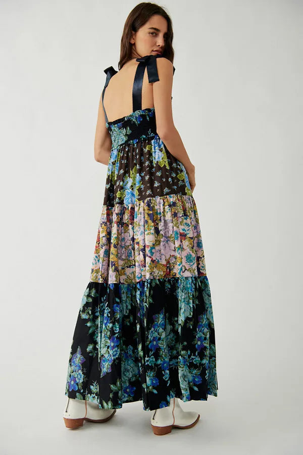 Ari's Boho Maxi Dresses 9 Colours Vintage Floral Print Summer Dress
