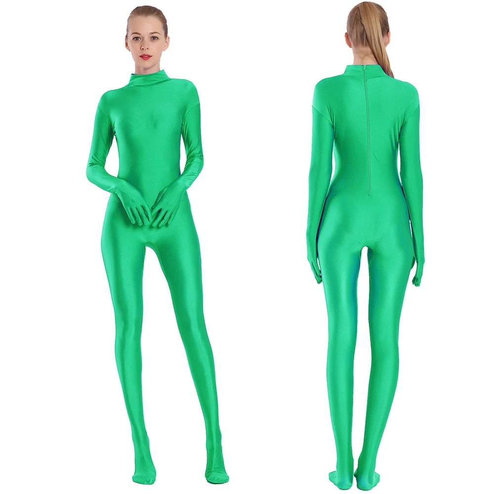 Cat Burglar Adult Spandex Full Body Zentai Footed Jumpsuit Unisex Bodysuit Unitard Halloween Costume
