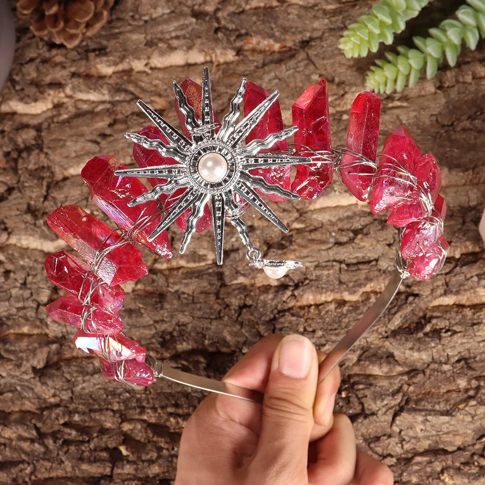 The Sun Goddess Raw Crystal Crown