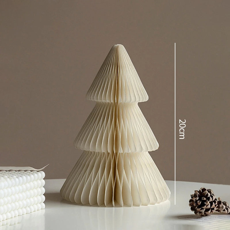 Christmas Paper Honeycomb Decorations Ball Folding Christmas Tree Table 3D Ornaments