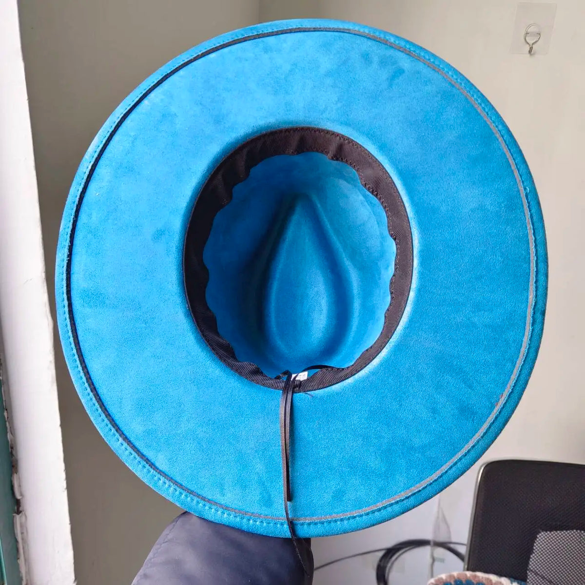 Faux Suede 10cm Wide Brim Fedora Hats