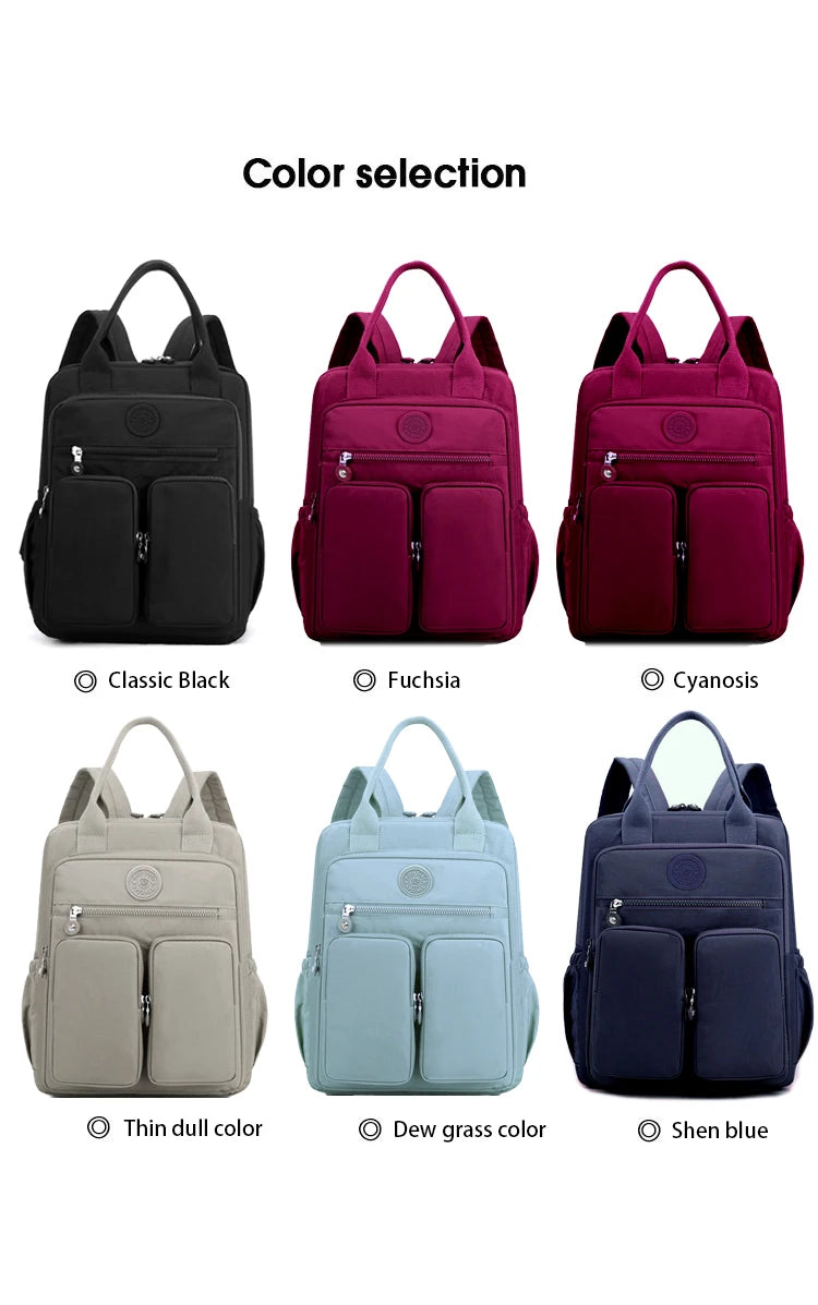 14 Colour Fun Backpacks Waterproof Zipper Multi-pockets Travel School Laptop Bags