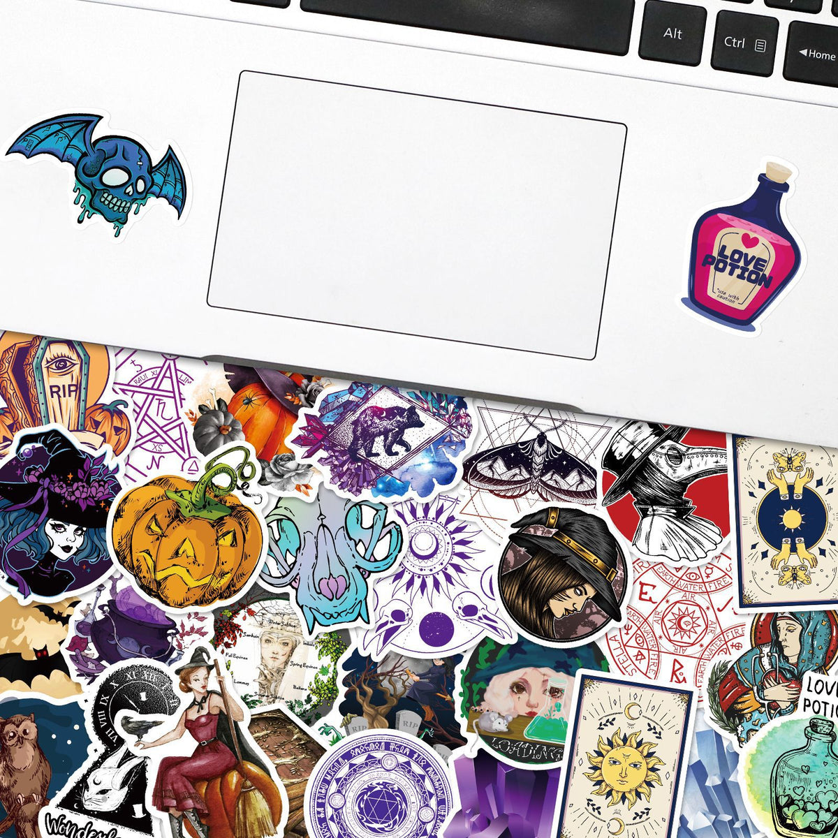 50PCS Magic Witch Halloween Stickers Decals