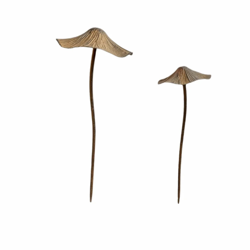 Garden Metal Rusty Mushroom Stakes