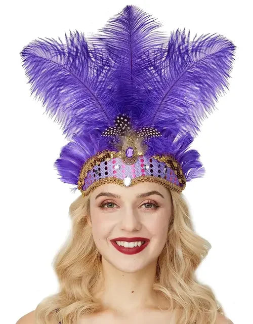Carnival Feather Headband Mardi Gras Costume