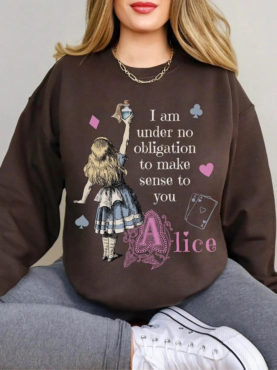Alice in Wonderland Sweatshirt Book Lover Pullover Jumper