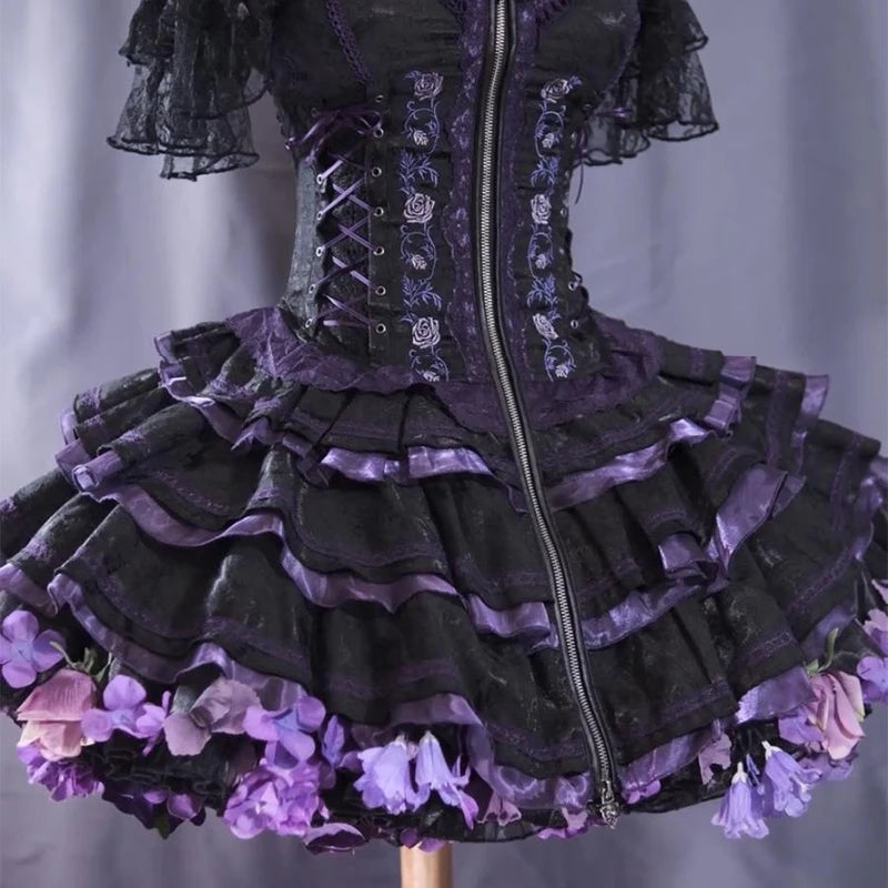 Handmade Flower Bomb Lolita Petticoat Skirt