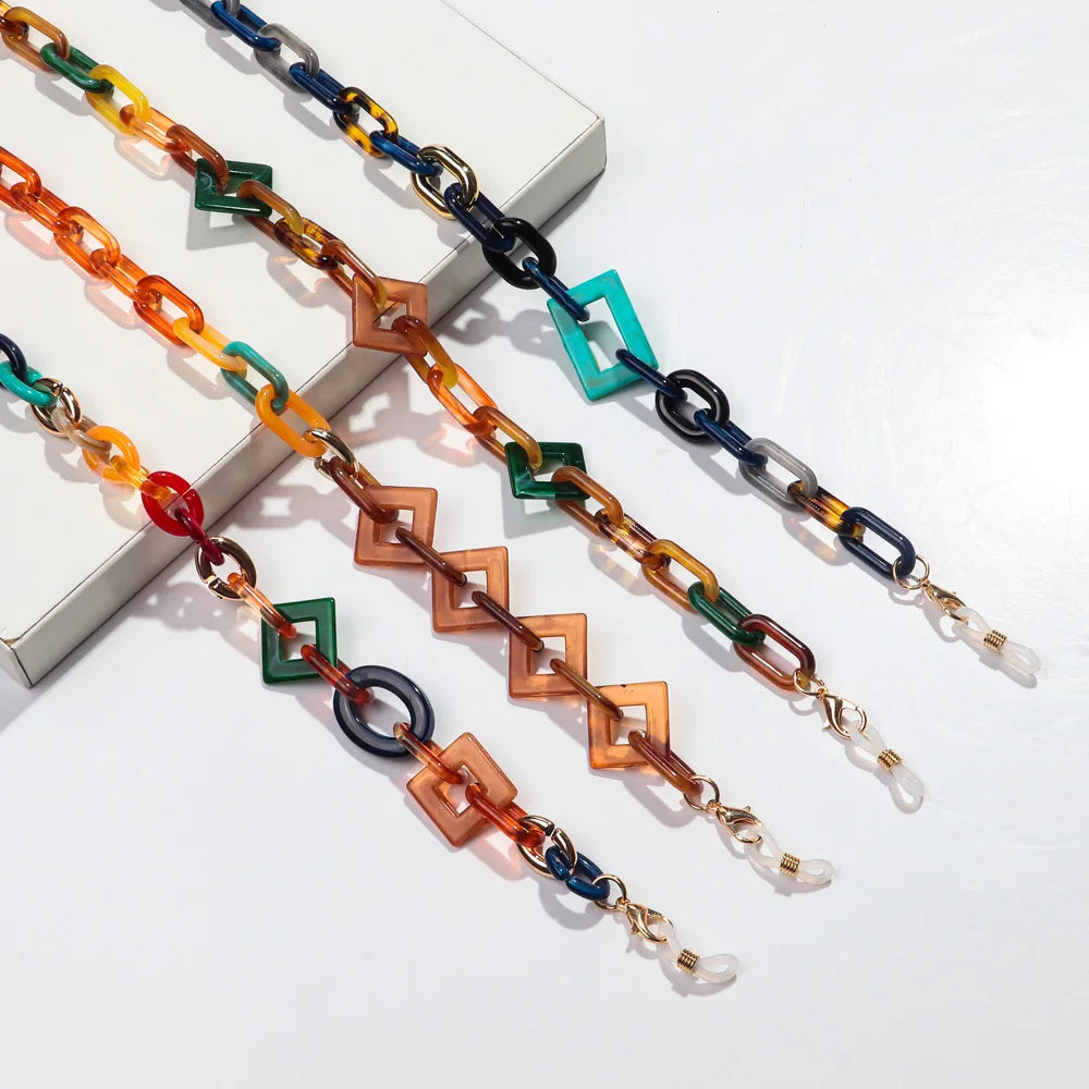 Resin Acrylic Glasses Chain Funky Sunglasses Accessories
