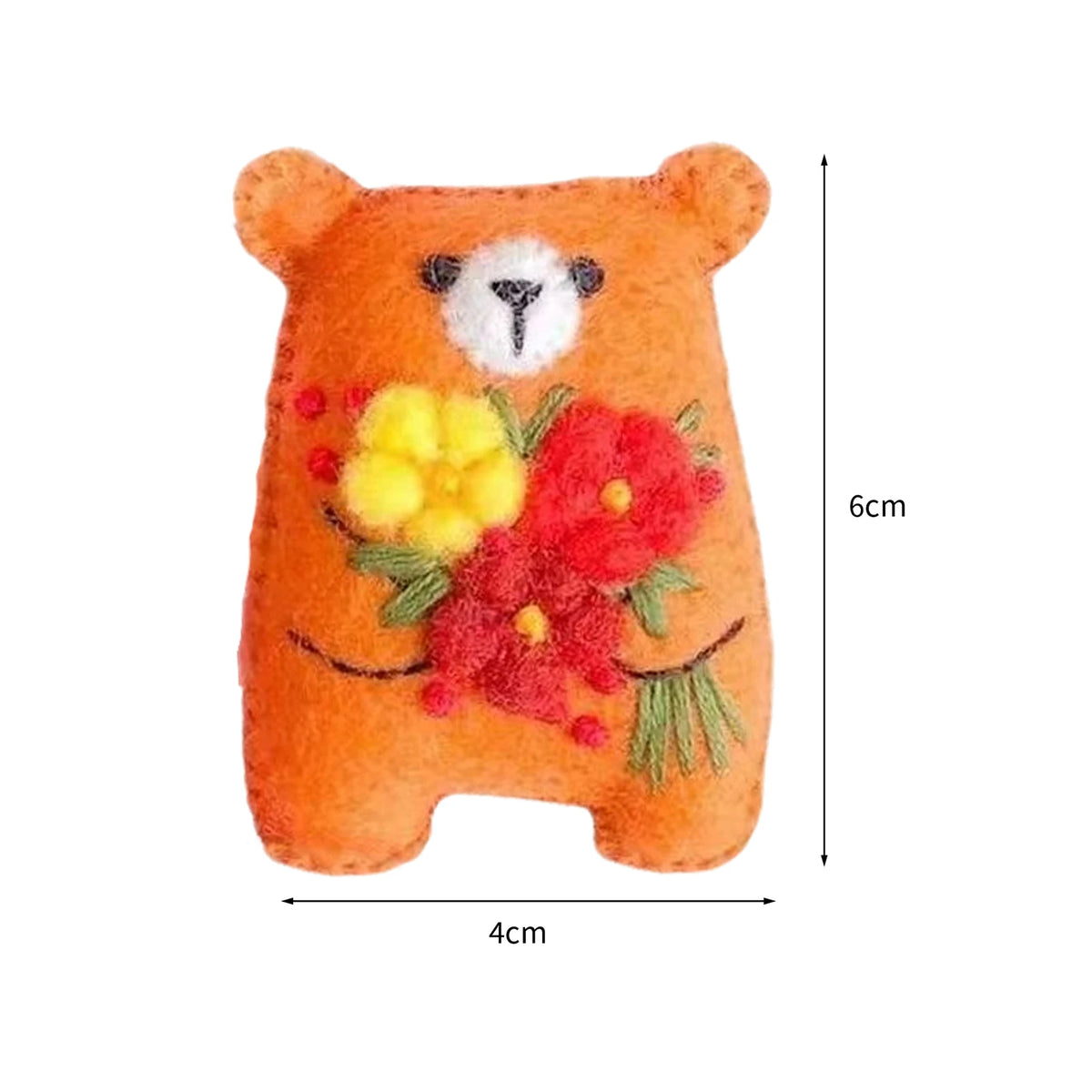 Bouquet Bear Doll Miniature Pocket Hug 5.5*4cm Felt Little Plushie Toy