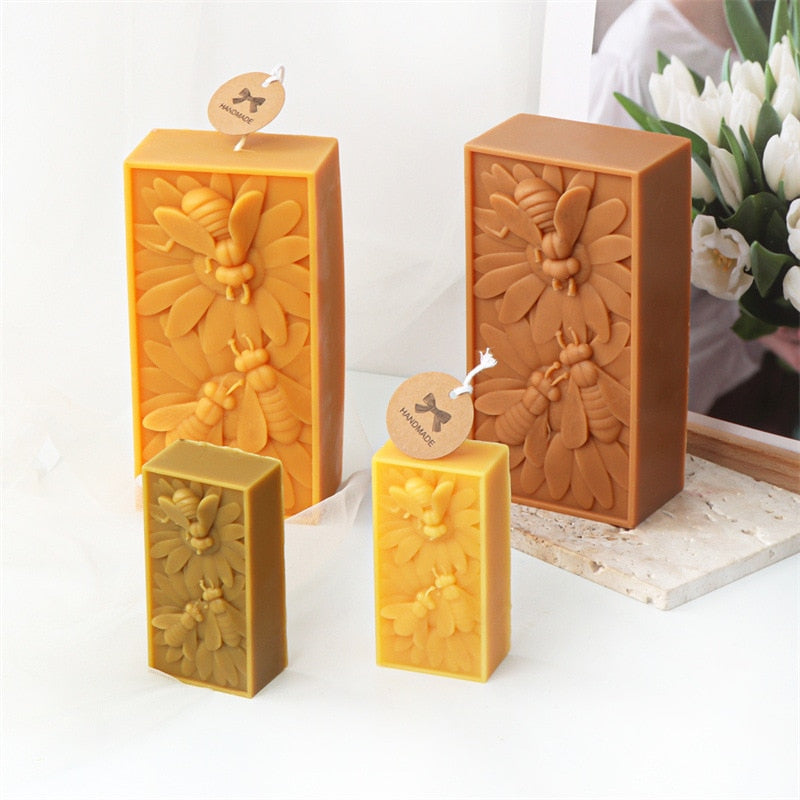 Bee Flower Silicone Mould DIY Soap Resin Baking Plaster Candle Making Moulds