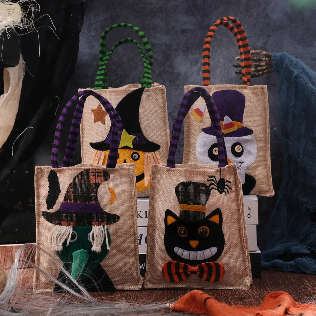 Hessian Halloween Candy Treat Bags
