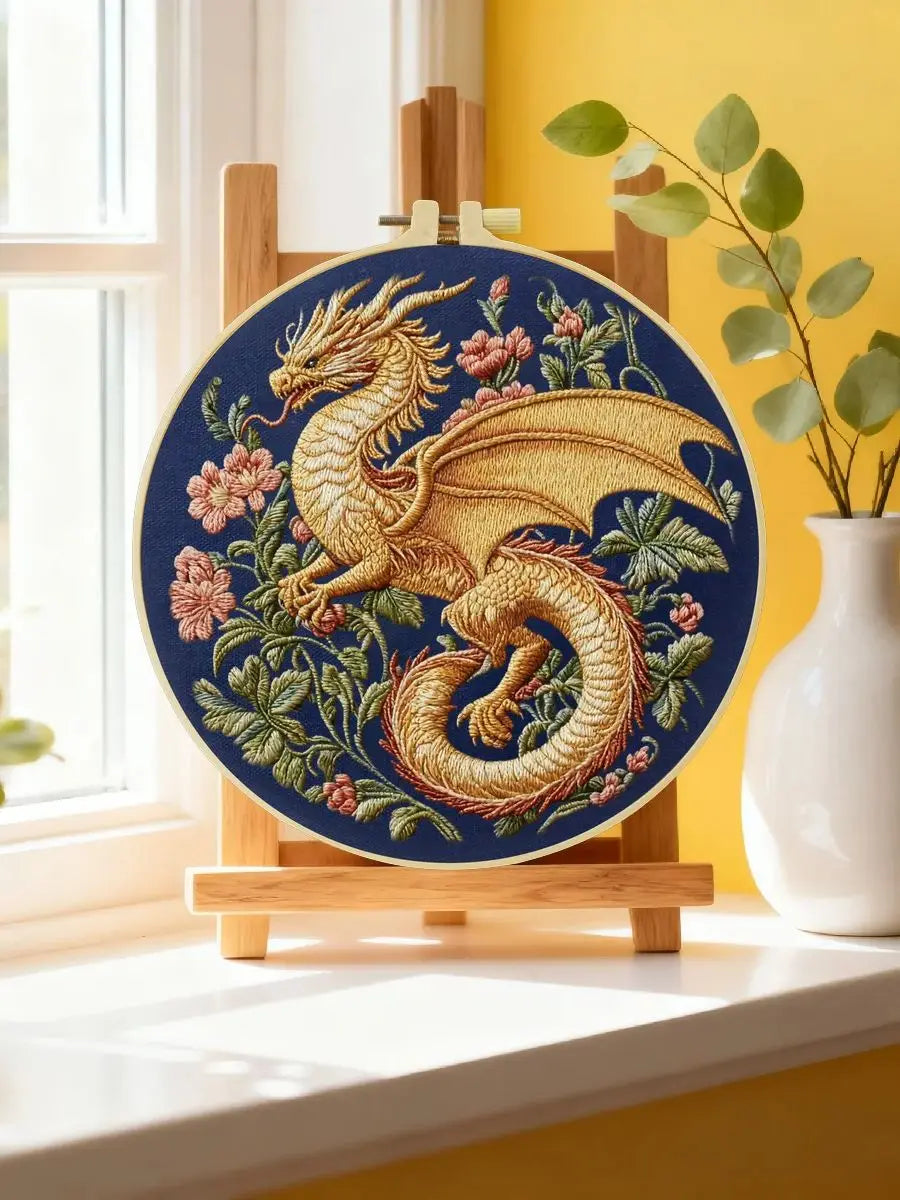 Golden Dragon DIY Embroidery Kit for Beginners