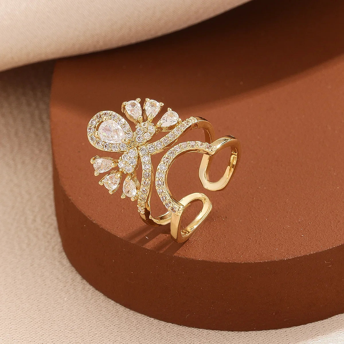 Zircon Nail Jewellery Wearable Art Finger Tip Rings