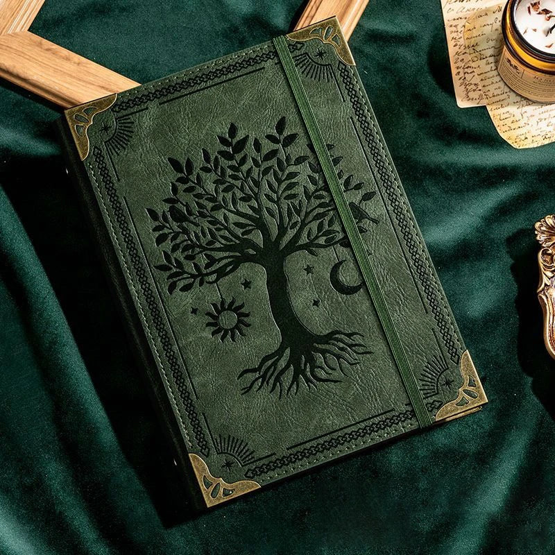 A5 Leather Loose-leaf Binder Notebook with 240 Inner Pages
