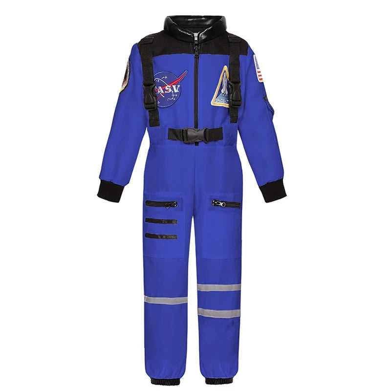 Kids Astronaut Costume Space Suit Halloween Cosplay Space Explorer Performance Book Week Costumes Children's Jumpsuit Spaceman Boys Girls