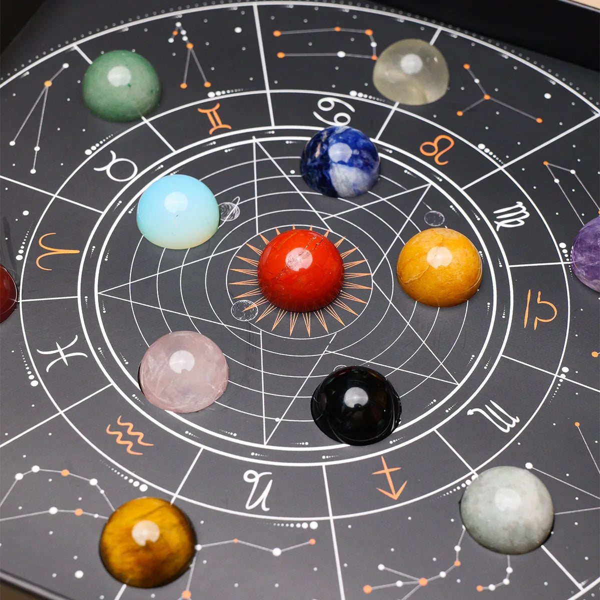Natural Crystal Ball Constellation Healing Reiki Wicca Chakra Stones Sphere