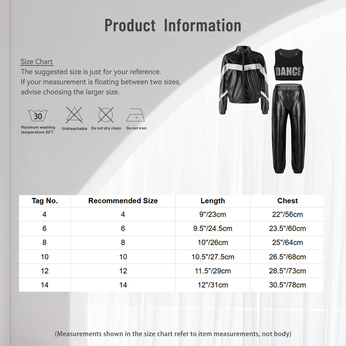 Girls Hip-hop Dance Outfit Streetwear Racer Back Tank Crop Top + Long Sleeve Jacket + Pants 3Pcs/Set