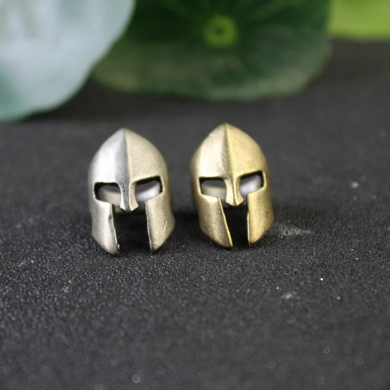 Brass Spartan Warrior Helmet Paracord Beads Lanyard Dreadlock Beard Bead