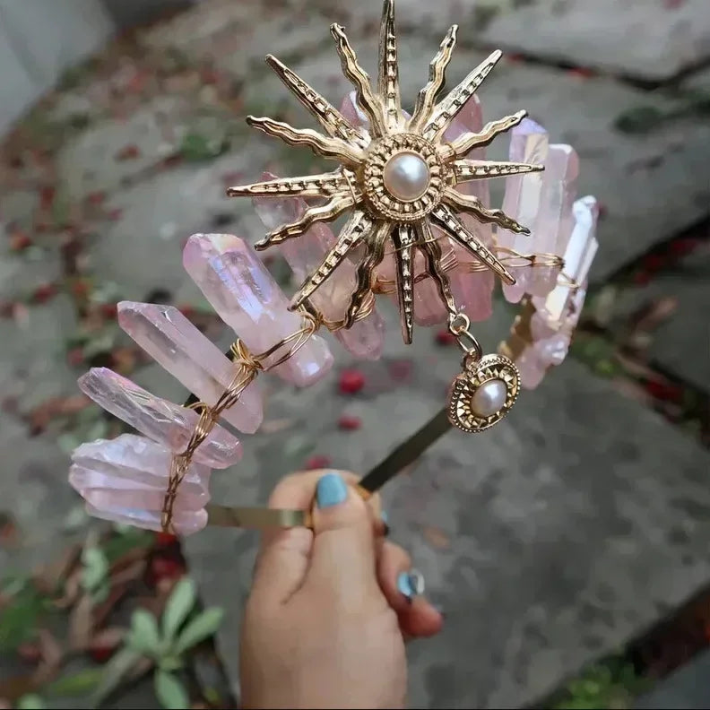 The Sun Goddess Raw Crystal Crown