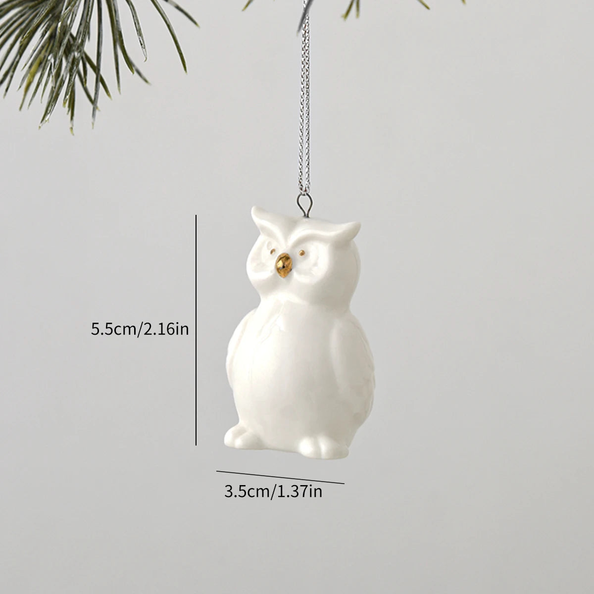 White Ceramic Christmas Tree Ornaments Snowman Reindeer Xmas Hanging Decor