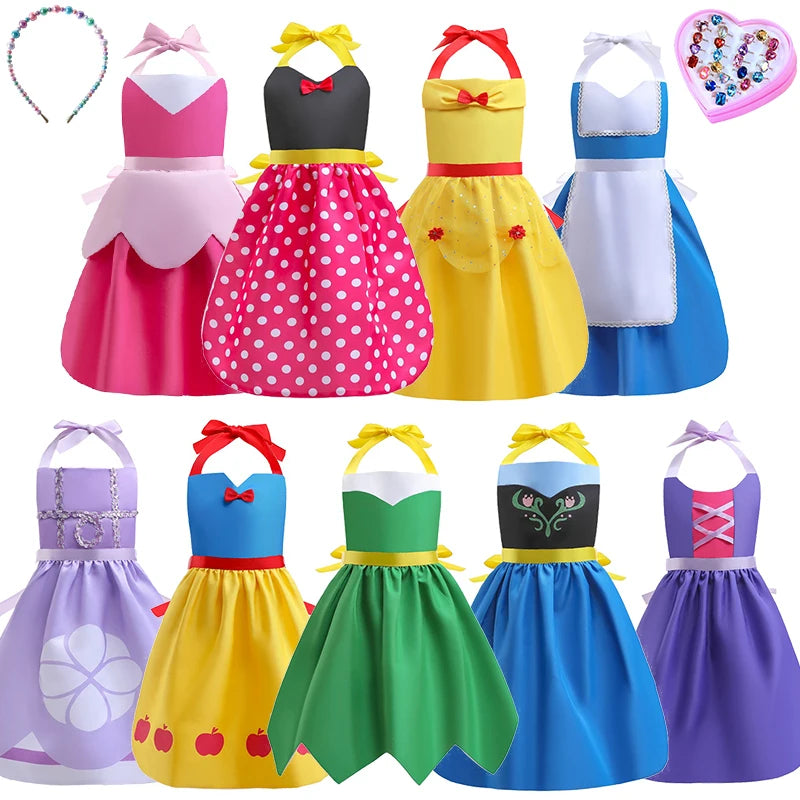 Mother Daughter Matching Clothing Apron Dresses Women Girls Halloween Cosplay Children Princess Coveralls