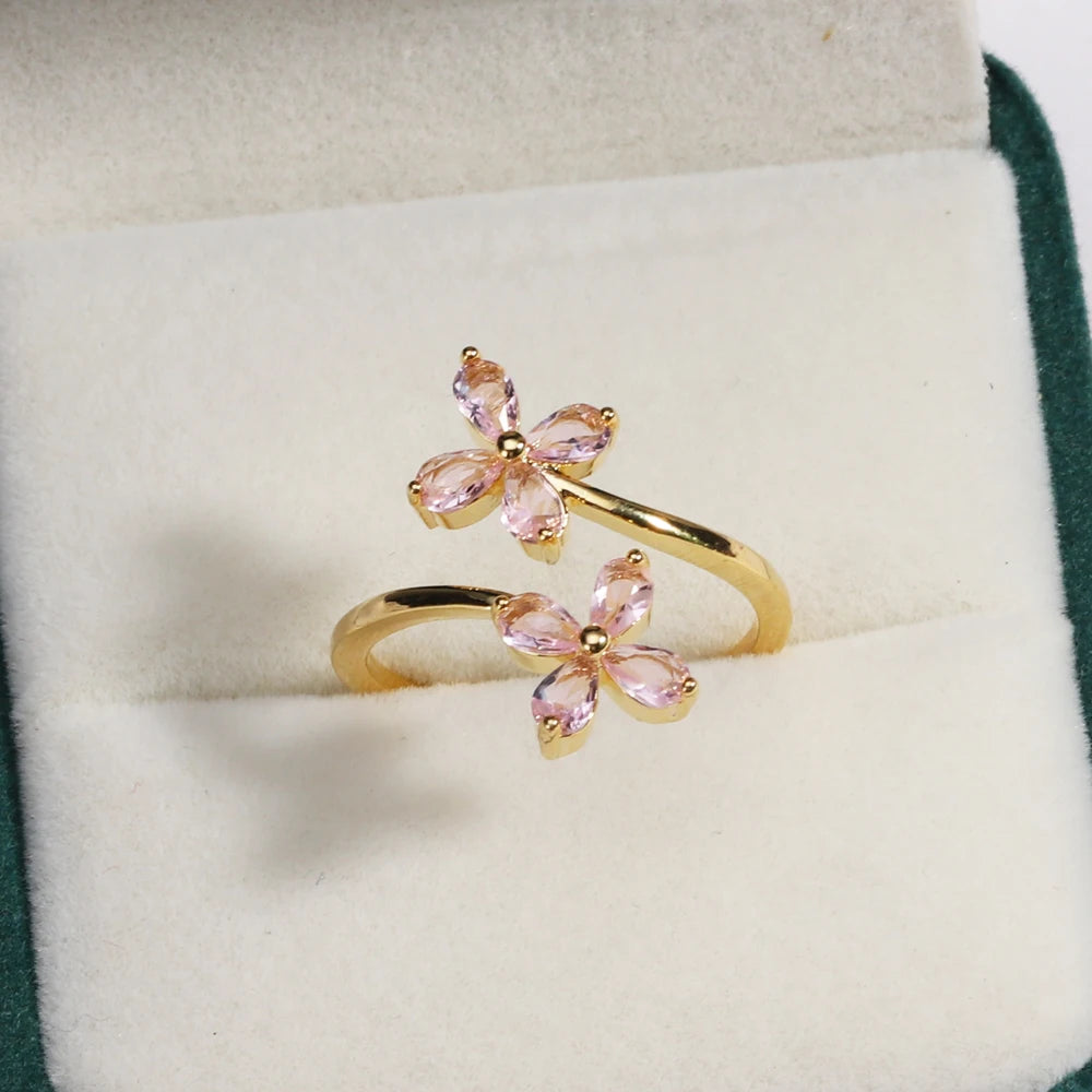 Sweet and Dainty Colourful Zircon Rings Gift Idea