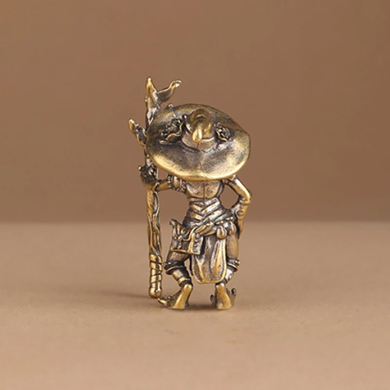 Brass Frog Wizard Statue Desktop Ornament