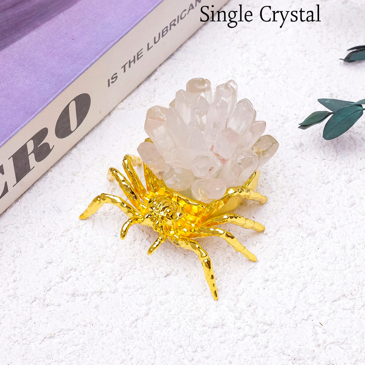 1pc Natural Crystal Spider Animal Desk Decor