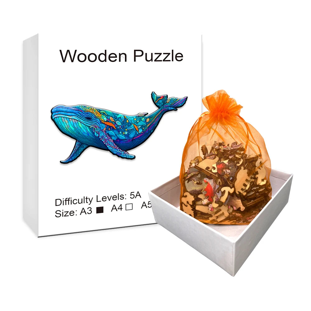 Blue Whale Wooden Jigsaw Puzzle