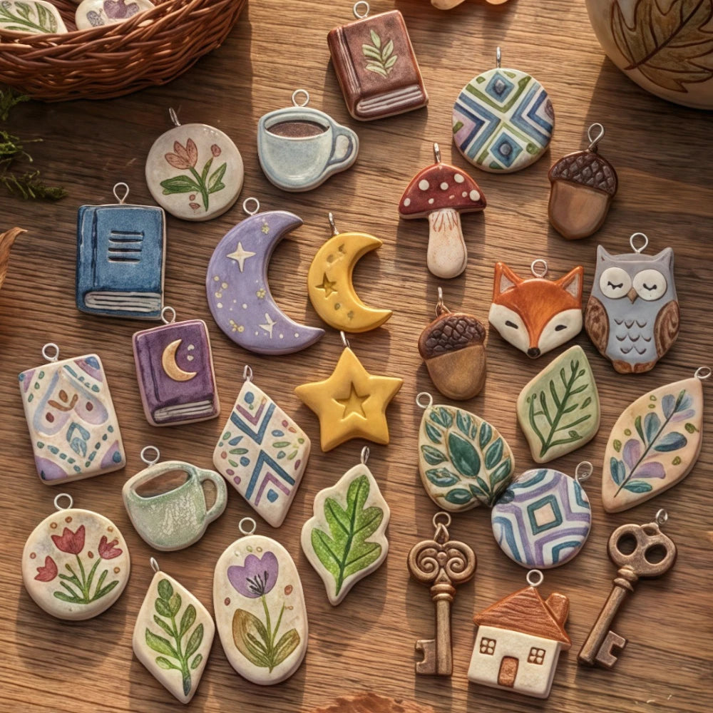 Woodland Cottage Pendant Charms for DIY Jewellery Making