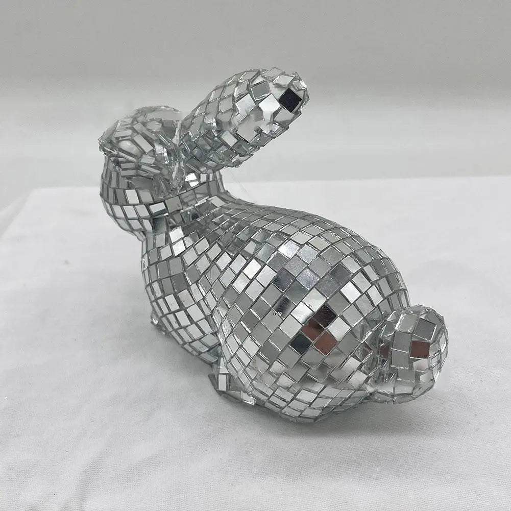Disco Rabbit Mirror Ball Statue