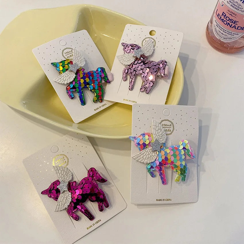 Unicorn Barrettes Hairpins Children Girls Kids Hair Clips