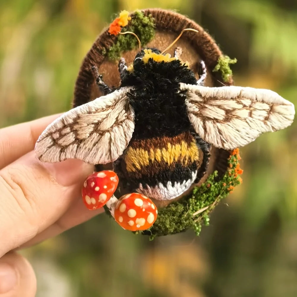 3D Bee Embroidery Kit for Beginners DIY Craft Pack