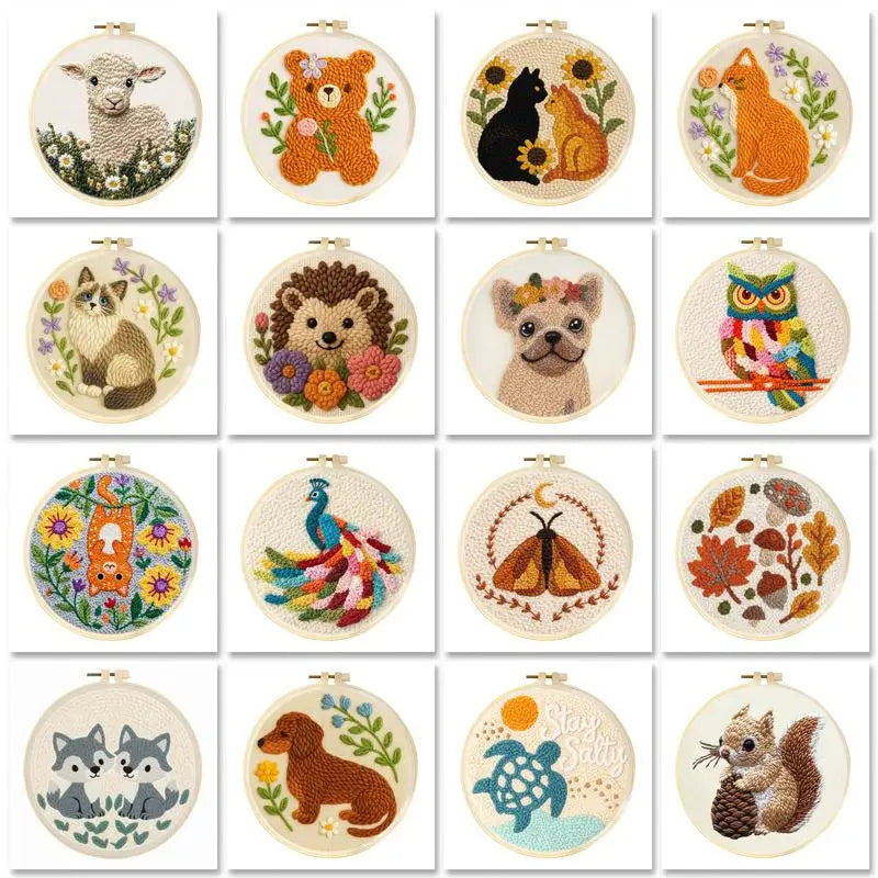 Animals DIY Punch Needle Embroidery Sets For Beginners DIY Craft Kits