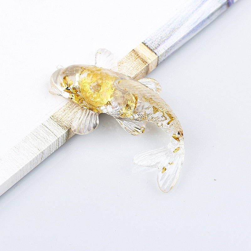 Pretty Koi Fish Ornaments Natural Crystal Decor