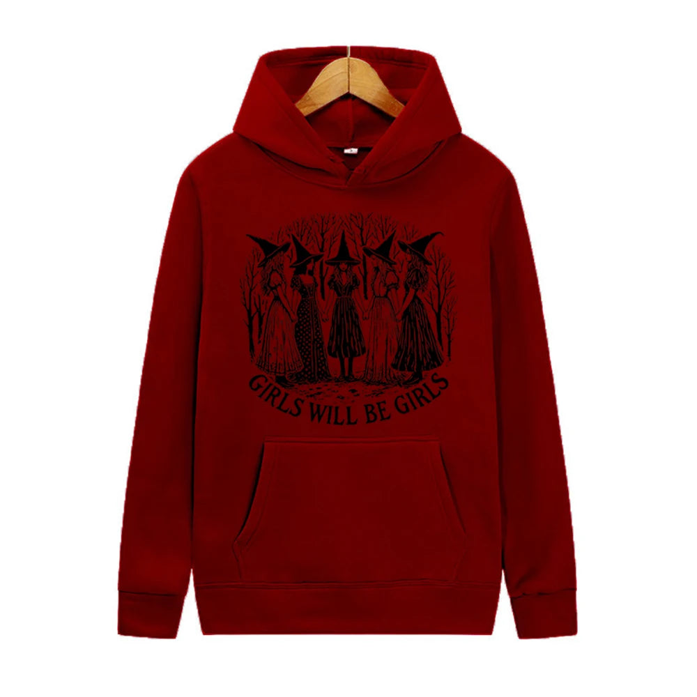 Girls Will Be Girls Witch Sweatshirt Feminist Jumper Pullover