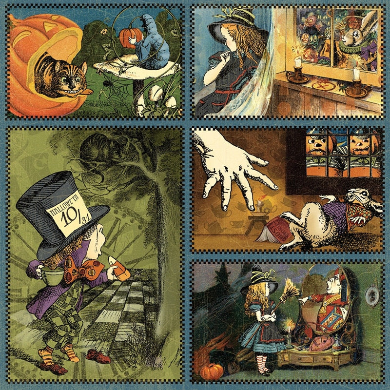Vintage Alice In Wonderland Theme Scrapbooking Stickers