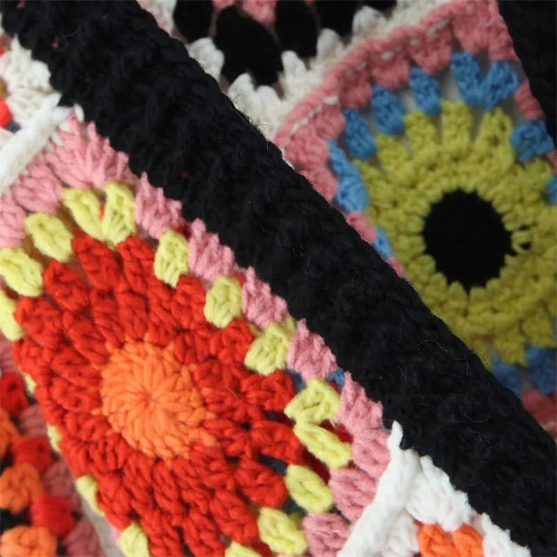 Gam Gam Granny Squares Knit Buttonless Cardigans