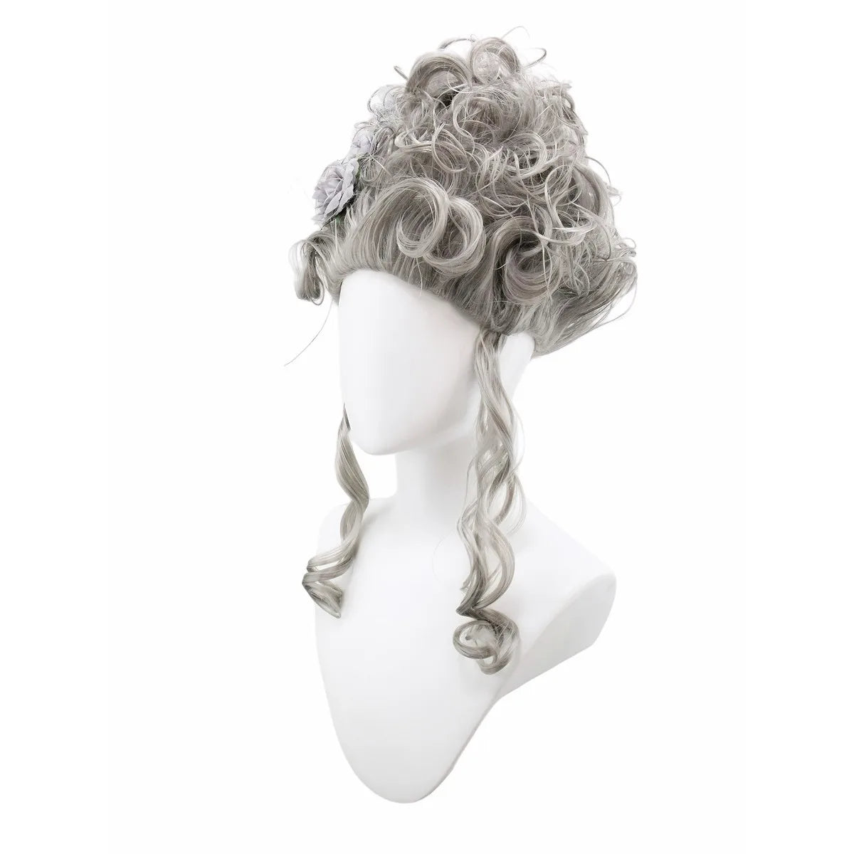 Pink Fluffy High-Top Cosplay Wig Queen's Hairstyle with Feather Flowers